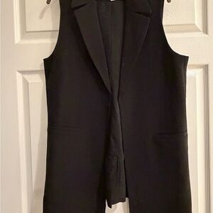 Sleeveless Black Blazer Vest - Classic Women's Vest